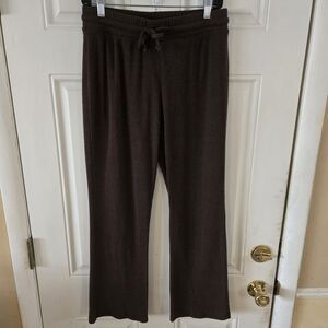 Suzette Ribbed Knit Lounge Pants Brown Drawstring Women Medium 29x29 Bootcut Y2K